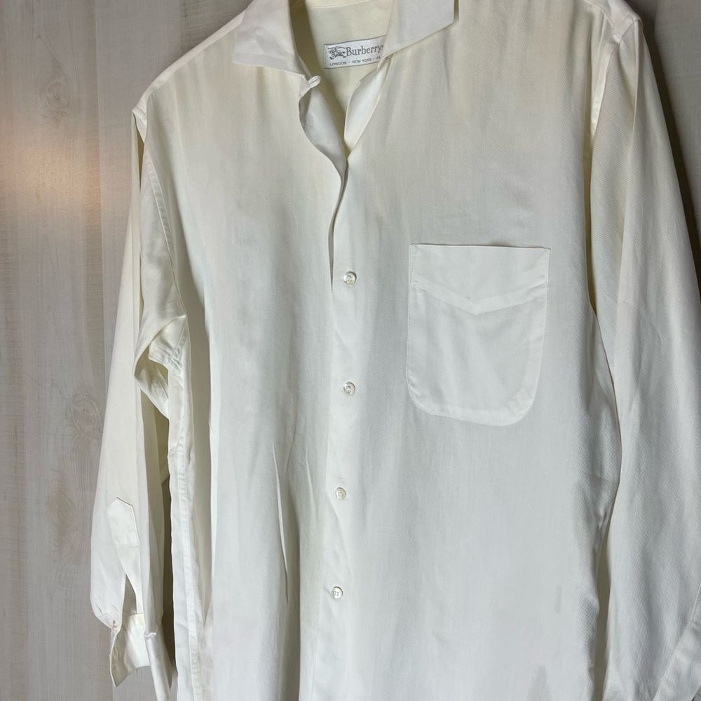 Burberrys vintage beige off white button front blouse long sleeve, size 38, US 4 - Picture 9 of 10